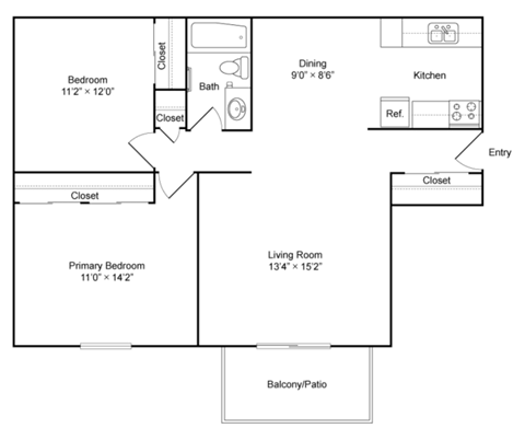 a floor plan of a house with a bedroom and a living room